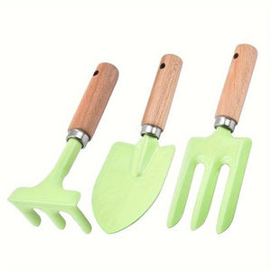 Prime Quality Metal Stainless Steel Black Finish Gardening <b>Tools</b> Kit Wooden Handle for Balcony <b>Garden</b> Accessories Supplies - Product Image 5