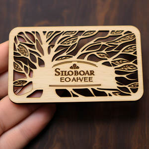 Recuerdo de madera respetuoso con el medio ambiente logotipo personalizado grabado tarjeta de visita de madera - Product Image 6