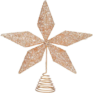 Diseño único Metal Navidad oro árbol Topper para la decoración del árbol de Navidad Fabricante por encargo al por mayor de metal artificial - Product Image 1
