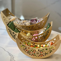Bol de service islamique personnalisé, cadeaux Eid Mubarak, bol décoratif de style arabe avec couvercle, lot de 2, forme ronde
