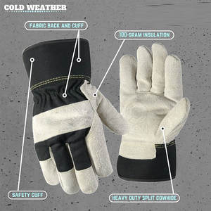 Guantes de seguridad con logotipo personalizado de último diseño para adultos, guantes de seguridad de trabajo de doble palma de cuero dividido de alta resistencia - Product Image 4