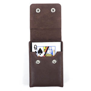 Étui de luxe promotionnel pour jeu de poker, 2 compartiments, en cuir véritable, sac à cartes de poker, logo personnalisé, étui à cartes imperméable - Product Image 3