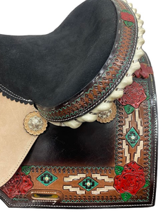 Selle de cheval en cuir occidental de meilleure qualité Portable 00% selle occidentale de course de chevaux en cuir de vache avec conception personnalisée - Product Image 3