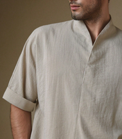 T-shirt décontracté pour homme Mainfolk, couleur unie, col en V, manches courtes, coupe ample, idéal pour le quotidien