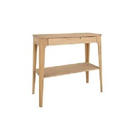 Table console en bois de pin rustique et base en acier robuste, style moderne pour les halls d'entrée, les couloirs et les espaces de studio