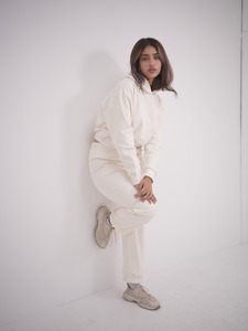 Ensemble de survêtement 2 pièces élégant pour femme, ensemble de sweat-shirt personnalisé, survêtement en molleton de coton surdimensionné, OEM, ensemble de sweat-shirt pour femme - Product Image 6