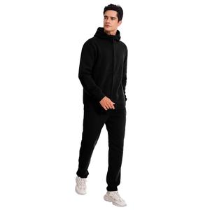 Vente en gros de fabricants de survêtements 100% coton personnalisés pour hommes, taille plus, pull à capuche brodé d'appliques et ensemble de jogging unisexe - Product Image 1