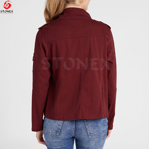 Sturdy <b>Women's</b> <b>Utility</b> <b>Jacket</b> with Zip Snap Closure Functional Pockets Street Wear Wholesale Supply Cotton Filled Dyed Fabric - Product Image 6