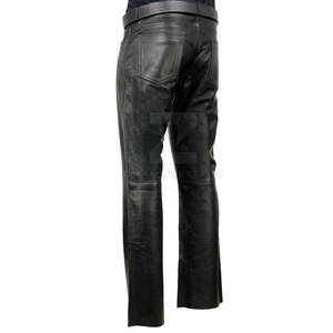 Nouveau style 2025 – Pantalon en cuir pour homme entièrement personnalisable avec logo, léger, taille mi-haute, délavage foncé, le plus vendu, décontracté, couleur unie - Product Image 4