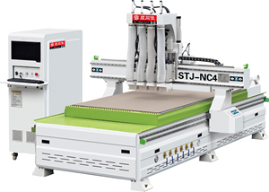 STJ-NC4x2 CNC Nesting-Schneidemaschine mit Doppelstation und Vier Prozessen |   Holzbearbeitungs-CNC-Motorspindel mit 6kW Leistung für Möbelherstellung - Product Image 1