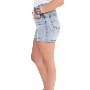 Vente en gros Nouveau mini short en denim taille basse sexy délavé à l'acide pour femmes Short chaud String avec fermetures éclair Short en jean pour femmes - Product Image 3