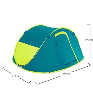 210x240x100 cm verde giallo impermeabile all'aperto tenda da campeggio per famiglie 4 persone automatica stile Pop-Up - Product Image 2