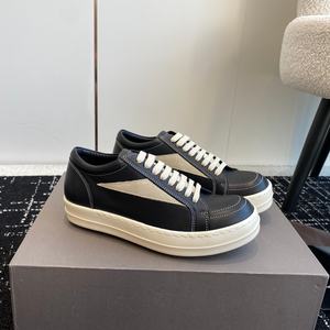 Zapatillas de Moda de Alta Calidad para Hombre y Mujer, Negras, con Cordones, de Diseño, de Cuero, con Suela Gruesa, Casuales y Planas - Product Image 1