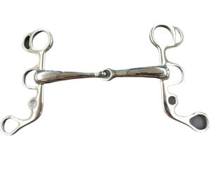 Boquilla de rodillo de cobre de acero inoxidable en línea, broca de mordaza de 3 anillos, equipo ecuestre para montar a caballo - Product Image 5