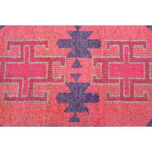 Turkish Vintage Rug 3.4x11.6 ft (104x353 cm), <b>Red</b> <b>Wool</b> Rug - Product Image 3