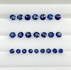 Saphir bleu naturel de qualité supérieure, chauffé, 3-3,5 mm, taille ronde calibrée, couleur bleu bleuet, pierre précieuse en vrac pour la fabrication de bijoux - Product Image 2