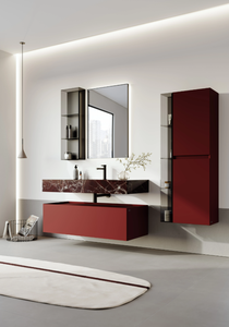 Premium Levanta Bathroom Cabinet with Ceramic <b>Sink</b> and Open <b>Shelf</b> - Product Image 3