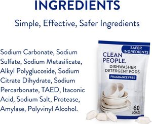 Clean People - Capsules pour lave-vaisselle écologiques sans parfum, 60 unités - Product Image 6