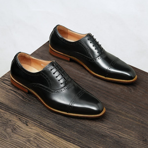 รองเท้าทางการหนังออกแบบแฟชั่นมีรายละเอียดแบบเจาะรูพื้นในรองเท้าวันที่ทำธุรกิจสำหรับผู้ชาย - Product Image 3