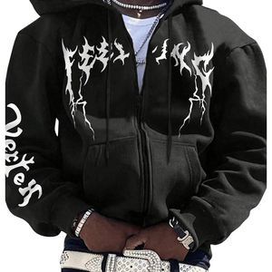 Sweats à capuche pour homme 100% haute qualité hommes bicolore lambrissé broderie patchs surdimensionné éponge cordon capuche pull sweat - Product Image 6