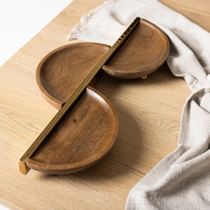 Bol à noix en bois conçu sur mesure avec poignée en métal fait à la main, ustensile de cuisine poli pour servir des fruits secs, plateaux décoratifs - Product Image 3