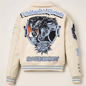 2026 hiver Direct brodé Chenille patchs Logo personnalisé manches en cuir laine Letterman Baseball College Varsity vestes - Product Image 4