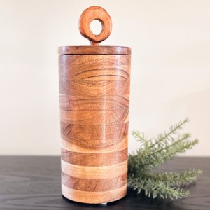 Contenedores de almacenamiento de madera de acacia, tarro de madera con tapa, tarros canistar naturales para cocina, especias, frijoles y hierbas, contenedor - Product Image 3