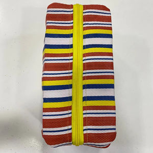 Handmade Eco-Friendly Women's Zipper Case Design Multicolor Striped Pouches Geometric Made Recycled Nylon Woven Material - Product Image 3