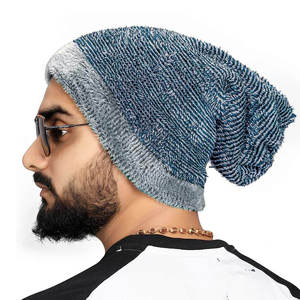 Bonnet d'hiver en tricot jacquard à angle imprimé sur toute la surface Casquette de sport durable Logo personnalisé Broderie Tuque sans manchette Unisexe - Product Image 4