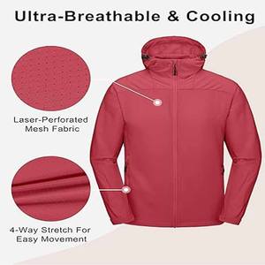 Chaqueta impermeable ligera transpirable para exteriores para hombre Material de poliéster estilo XL para viajes y lluvia - Product Image 5