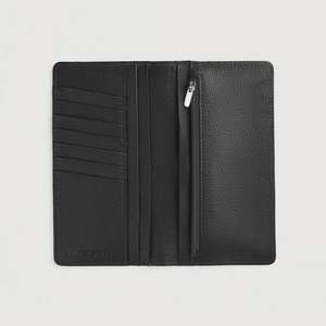 Cameron Lady's Short <b>Wallet</b> Genuine Black Leather Cowhide Lining Handmade RFID Feature Casual Style Logo Slim Open for Cash - Product Image 3