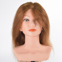 Cosmétologie, tête de mannequin de formation pour coiffeur, 100% cheveux humains réels, tête de mannequin de salon, poupée mannequin avec épaules
