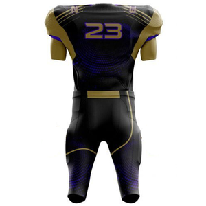 Maillots de football américain personnalisés en gros, imprimés numériquement, ensembles d'uniformes d'entraînement universitaires surdimensionnés pour adultes, grandes tailles, devant - Product Image 3
