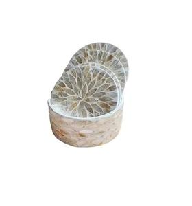 Posavasos de nácar más vendidos para salones de té y hoteles, esteras y almohadillas para jugo de café, posavasos de fregona hechos a mano - Product Image 1