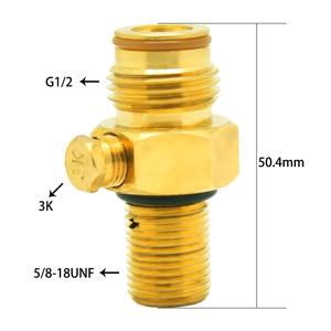 Valve de bouteille de CO2 avec manomètre, valve de CO2 pour paintball 24 oz, manomètre M18 1 5, corps de valve en laiton - Product Image 1