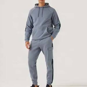 Mejor nuevo diseño de alta calidad chándal hombres algodón polar deportes calle desgaste Jogger chándal hombres Sudadera con capucha y pantalones conjuntos - Product Image 2