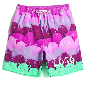 Pantalones cortos de tabla de fitness de playa con estampado de flores sólidas para hombre, precio al por mayor, pantalones cortos de sublimación de punto de poliéster OEM de verano - Product Image 4