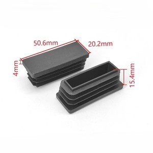 20x50cm Noir Plastique Creux Carré Intérieur En Caoutchouc Meubles Table Chaise Jambe Tube Plug PVC Coussinets Protecteur De Thaïlande - Product Image 1