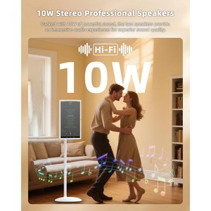 Écran intelligent portable IPS de 25 pouces, type C, haut-parleurs stéréo Hi-Fi, stockage HD OS, longue durée de vie de la batterie, support réglable sur roulettes - Product Image 3
