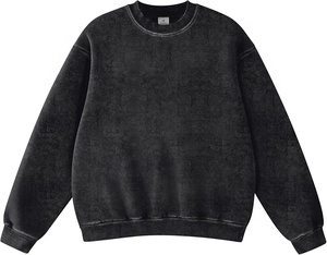 custom logo print <b>Acid</b> Wash gym sweatshirts Unisex Oversized Sweatshirt Vintage Loose Fit Cotton <b>Acid</b> Wash Pullover sweatshirts - Product Image 1