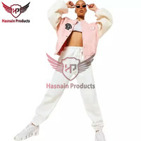 Logo Brodé Personnalisé Satin Coupe-Vent Varsity Basketball Starter Letterman Bomber Jackets pour Femmes Personnalisé