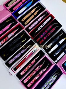 Vente en gros de pinces à cils GETUP BROSONS IMPEX de haute qualité, plusieurs couleurs et designs, en acier inoxydable, anti-magnétique, anti-statique - Product Image 3