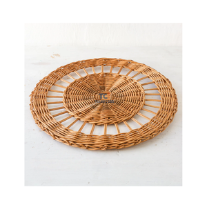 Handmade Round <b>Rattan</b> Charger Plate Floral Round <b>Placemats</b> Natural <b>Rattan</b> <b>Placemats</b> for Dining Wholesale - Product Image 6