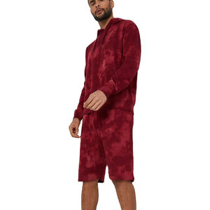 Ensemble Streetwear et short d'été pour hommes, coton lavé vieilli, respirant, unisexe, imprimé surdimensionné, polaire décontractée - Product Image 1