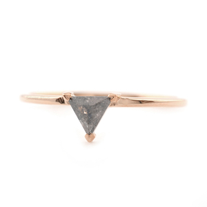 Anillo de oro sólido de 14 quilates de alta calidad para Sharp Trillion Natural Pepper Salt Diamond Anillo de bodas para mujer más buscado 10K/18K - Product Image 2