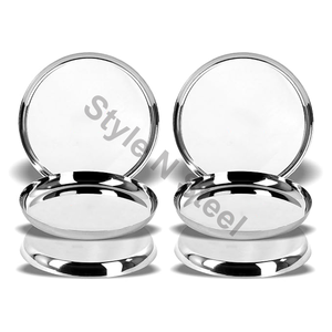 ชุดภาชนะอาหาร Sovereign thali ค้อนทุบกระจกสีเงินขัดเงาผนังด้านเดียว - Product Image 3