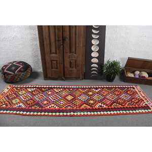 พรมวินเทจสไตล์ตุรกี, พรมรันเนอร์ขนาด 2.6x8.9 ฟุต, พรมสีส้ม Herki Ombr - Product Image 3