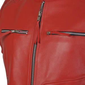 Gilet de moto rouge personnalisé en cuir véritable de grande taille sans manches Club d'équitation gilets de moto pour adultes - Product Image 5