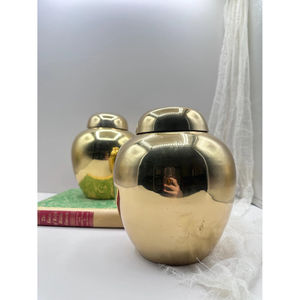Jarrones Decorativos de Metal Dorado de Lujo Más Vendidos, Jarrones Brillantes para Almacenamiento de Pickles, de Fabricante y Proveedor Indio - Product Image 1