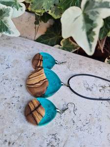 Eco Friendly Wooden <b>Resin</b> Customized Stud Earrings | Lightweight Handmade Women's Traditional Vintage Wedding Party Fashion - Product Image 4